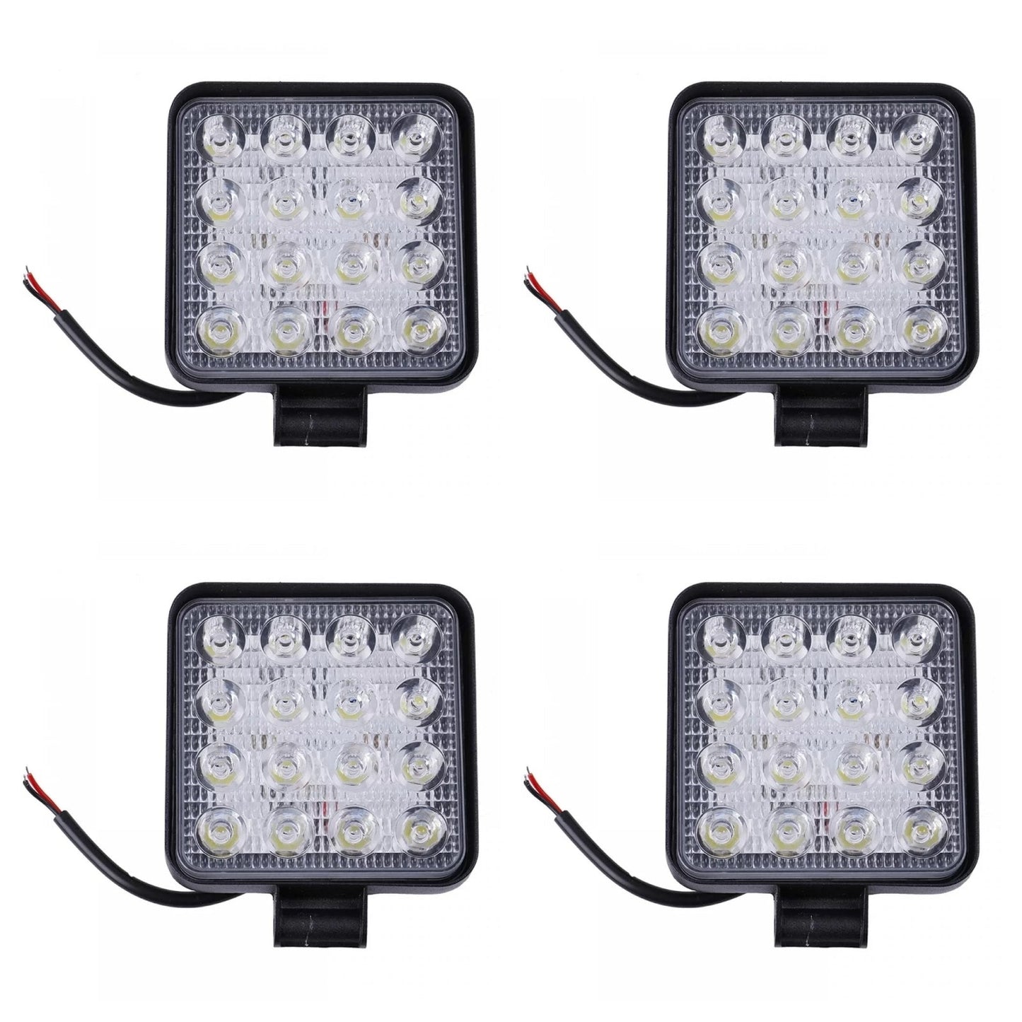 Set 4 proiectoare 16 LED 48W auto OFF-ROAD, IP 67