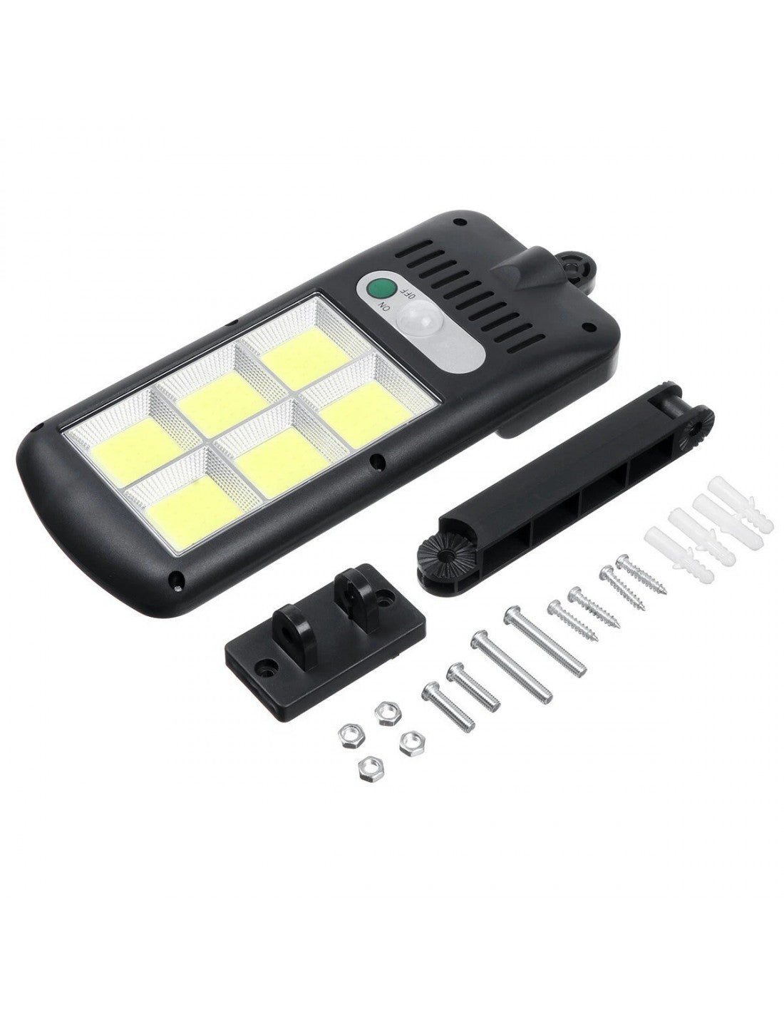 Lichidare de Stoc ! Set 4 x Proiector Solar 6 Celule,120 LED-uri COB ,cu Senzor de Miscare, Sistem Prindere Inclus