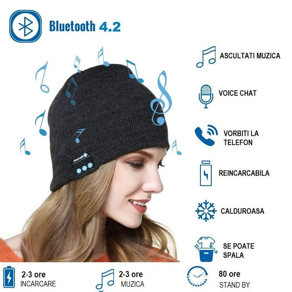 Caciula cu bluetooth