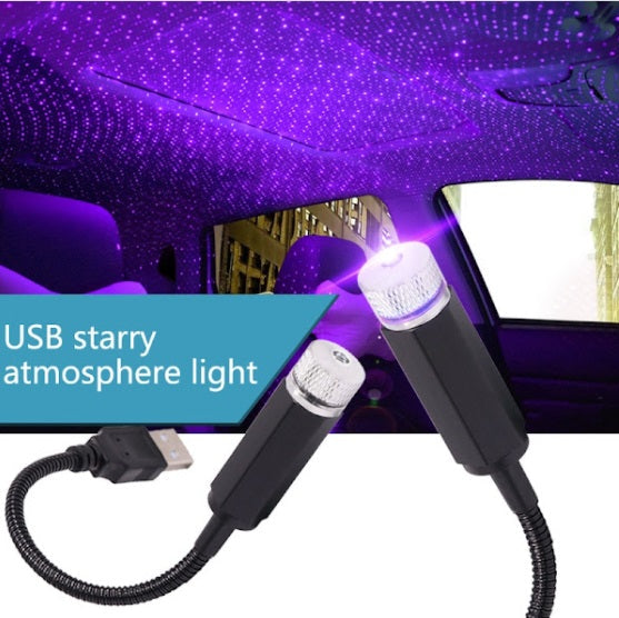 Lampa cu laser proiectie stelute mov USB, Car Ceiling USB Star