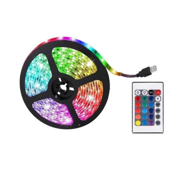 Banda Led Rgb, 10 Metri, pentru Iluminare, cu Banda Adeziva si Telecomanda