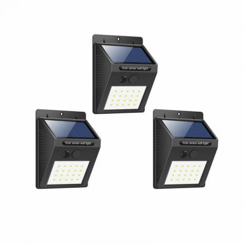 Set 3 x lampa cu 20 LED - incarcare solara si senzor de miscare