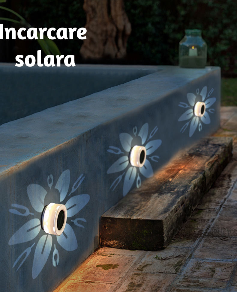 Set 2 x lampa solara cu proiectie floare, IP44, 5W