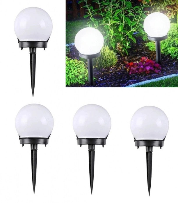 Set 5 x Lampa cu Incarcare Solara Tip Glob pentru Gradina 33 cm, Rezistenta la Apa